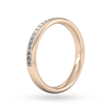 Goldsmiths 0.34 Carat Total Weight Princess Cut Channel Set Wedding Ring In 9 Carat Rose Gold