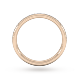 Goldsmiths 0.34 Carat Total Weight Princess Cut Channel Set Wedding Ring In 9 Carat Rose Gold - Ring Size J