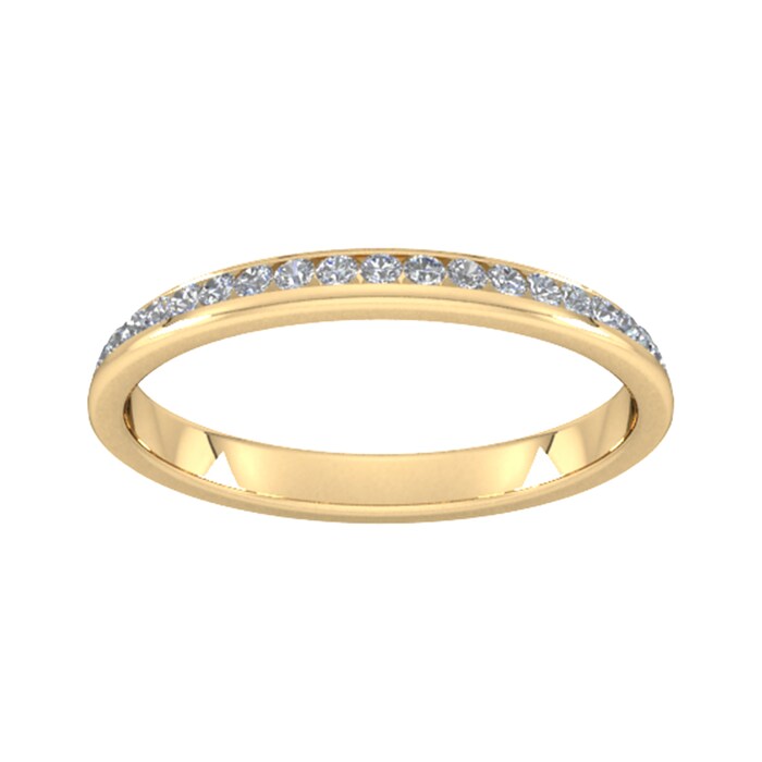 Goldsmiths 0.42 Carat Total Weight Brilliant Cut Full Diamond Set Pyramid Style Wedding Ring In 9 Carat Yellow Gold