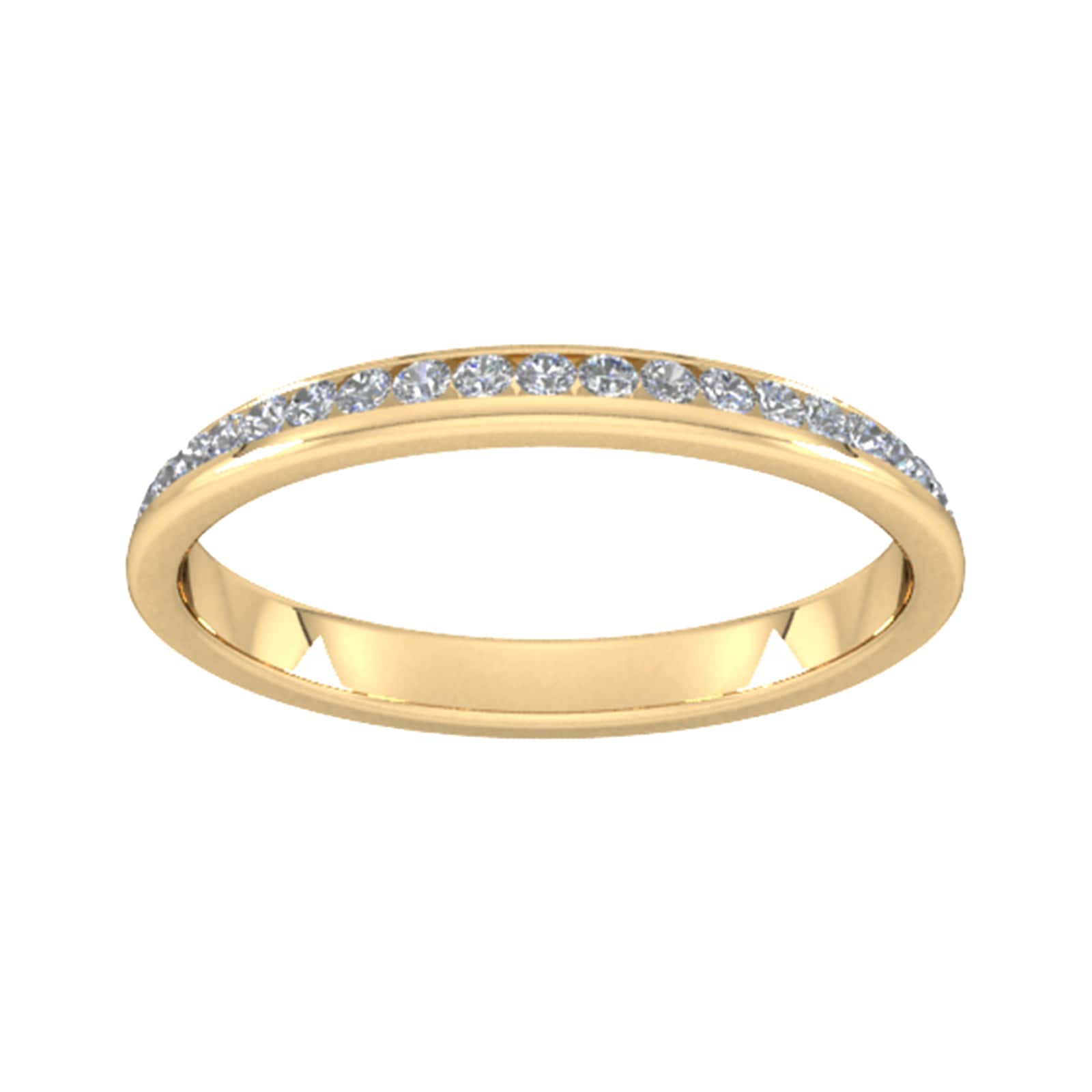 0.42 Carat Total Weight Brilliant Cut Full Diamond Set Pyramid Style Wedding Ring In 18 Carat Yellow Gold - Ring Size U