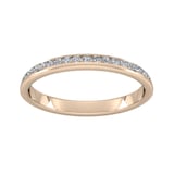 Goldsmiths 0.42 Carat Total Weight Brilliant Cut Full Diamond Set Pyramid Style Wedding Ring In 9 Carat Rose Gold - Ring Size J