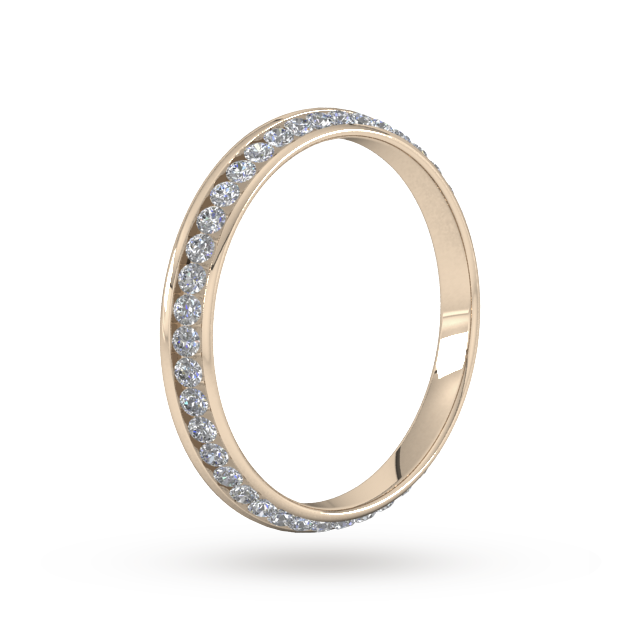 Goldsmiths 0.42 Carat Total Weight Brilliant Cut Full Diamond Set Pyramid Style Wedding Ring In 9 Carat Rose Gold - Ring Size J