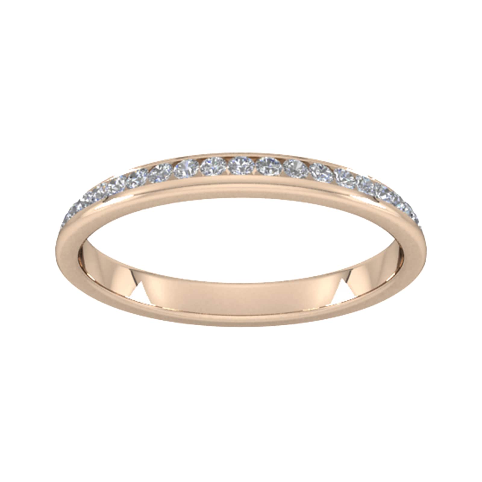 0.42 Carat Total Weight Brilliant Cut Full Diamond Set Pyramid Style Wedding Ring In 18 Carat Rose Gold - Ring Size J