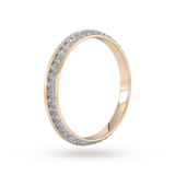 Goldsmiths 0.42 Carat Total Weight Brilliant Cut Full Diamond Set Pyramid Style Wedding Ring In 18 Carat Rose Gold