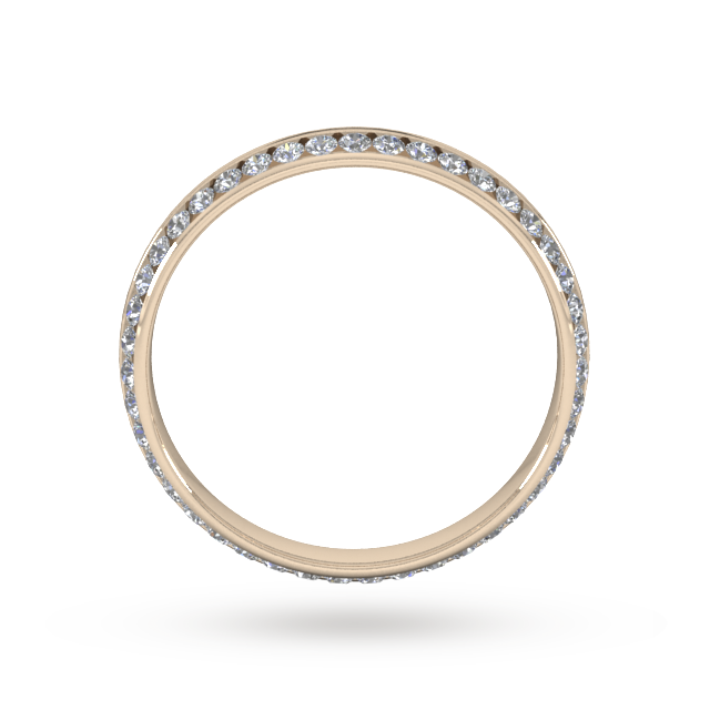Goldsmiths 0.42 Carat Total Weight Brilliant Cut Full Diamond Set Pyramid Style Wedding Ring In 18 Carat Rose Gold - Ring Size J