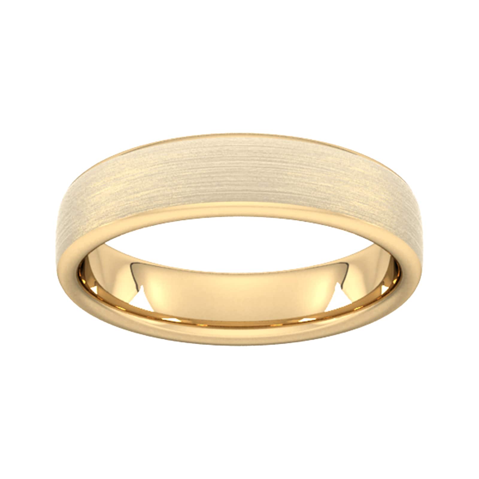 5mm Slight Court Heavy Matt Finished Wedding Ring In 9 Carat Yellow Gold - Ring Size Q
