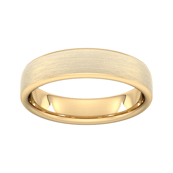 Goldsmiths 5mm Slight Court Heavy Matt Finished Wedding Ring In 9 Carat Yellow Gold