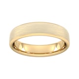 Goldsmiths 5mm Slight Court Heavy Matt Finished Wedding Ring In 9 Carat Yellow Gold