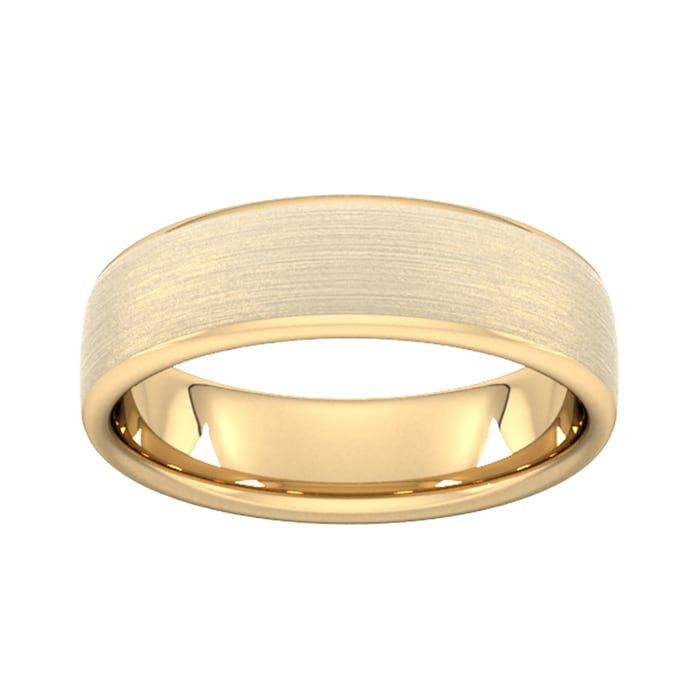 Goldsmiths 6mm Slight Court Heavy Matt Finished Wedding Ring In 9 Carat Yellow Gold - Ring Size Q