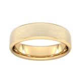 Goldsmiths 6mm Slight Court Heavy Matt Finished Wedding Ring In 9 Carat Yellow Gold - Ring Size Q