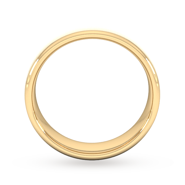 Goldsmiths 6mm Slight Court Heavy Matt Finished Wedding Ring In 9 Carat Yellow Gold