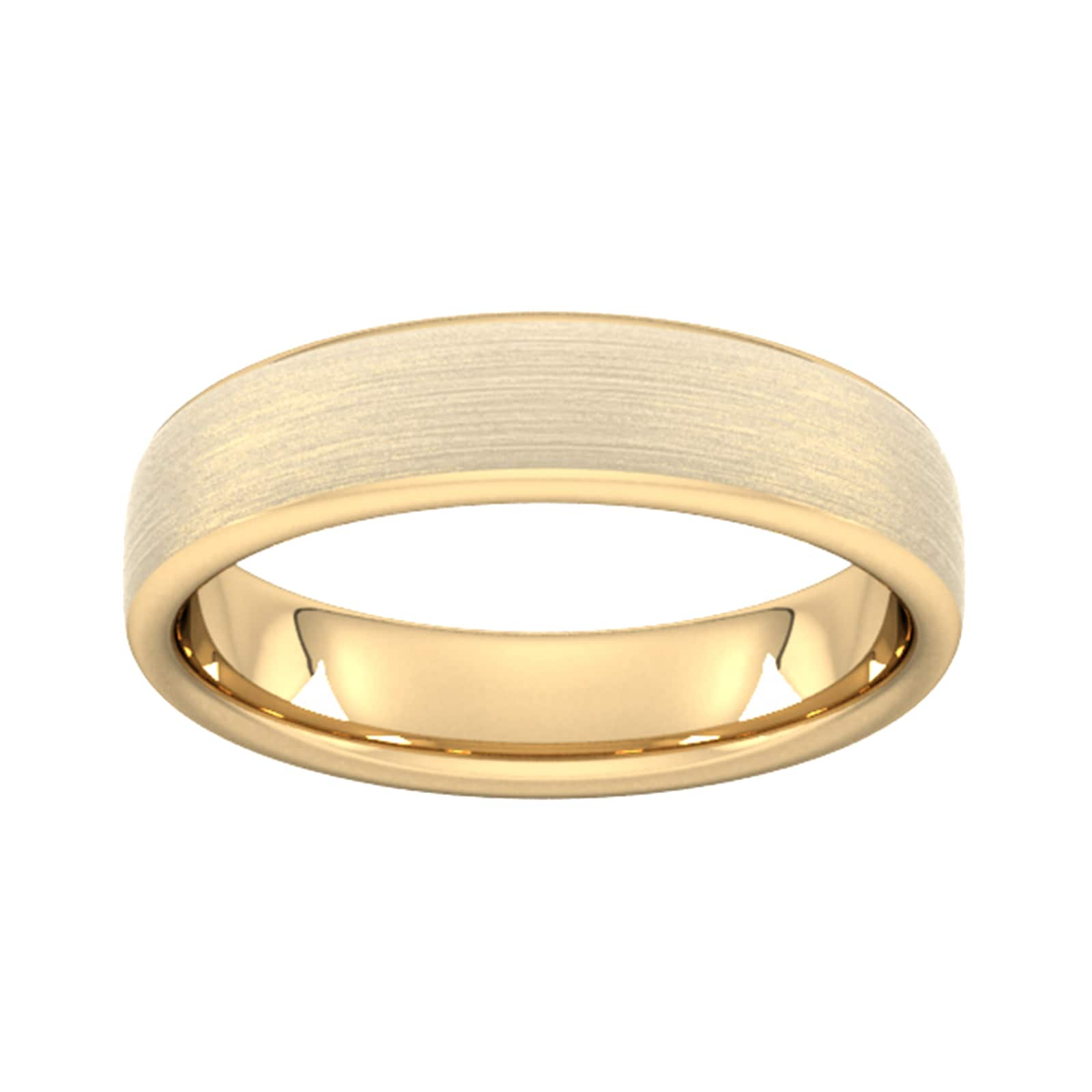 5mm Slight Court Extra Heavy Matt Finished Wedding Ring In 9 Carat Yellow Gold - Ring Size S