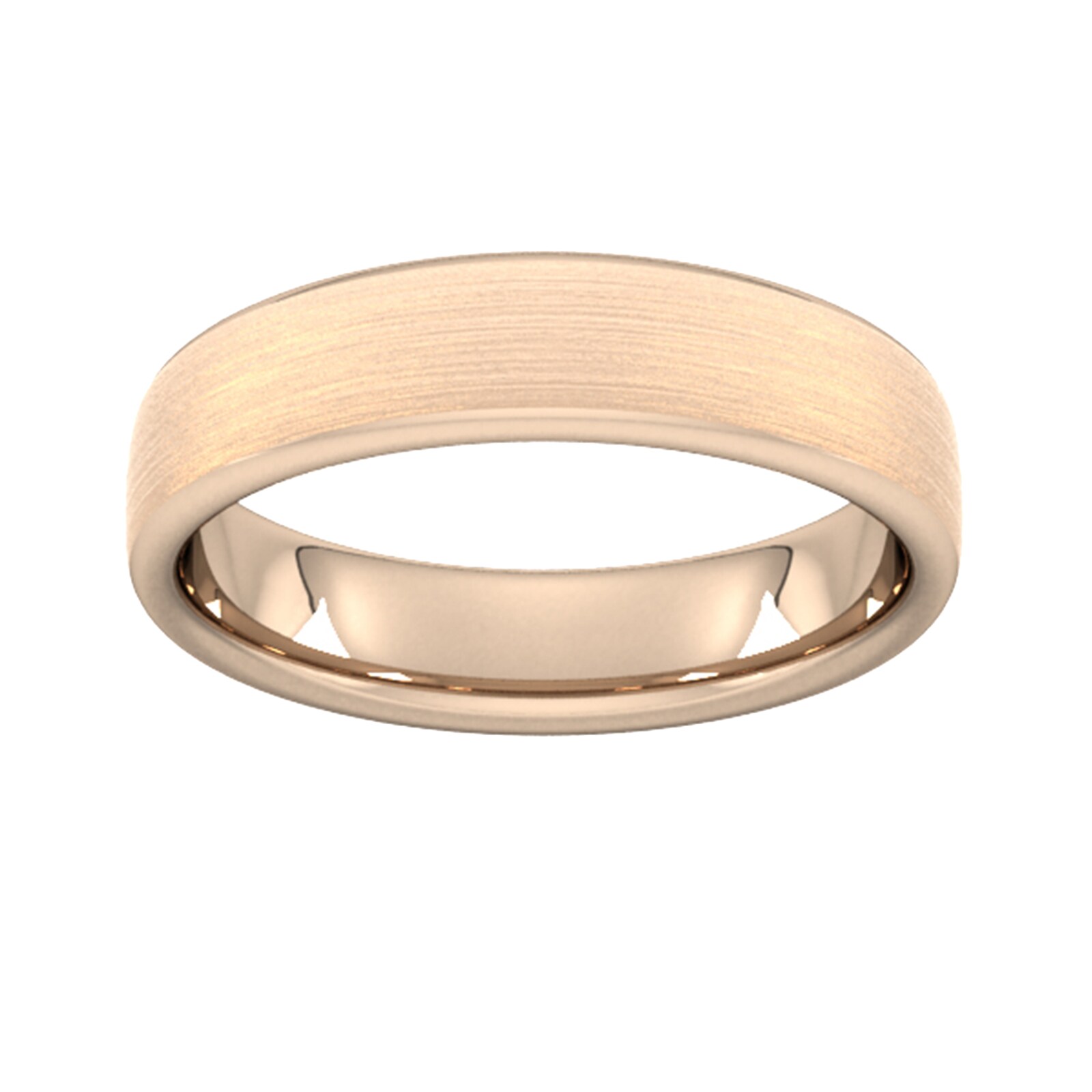 5mm Slight Court Heavy Matt Finished Wedding Ring In 9 Carat Rose Gold - Ring Size H