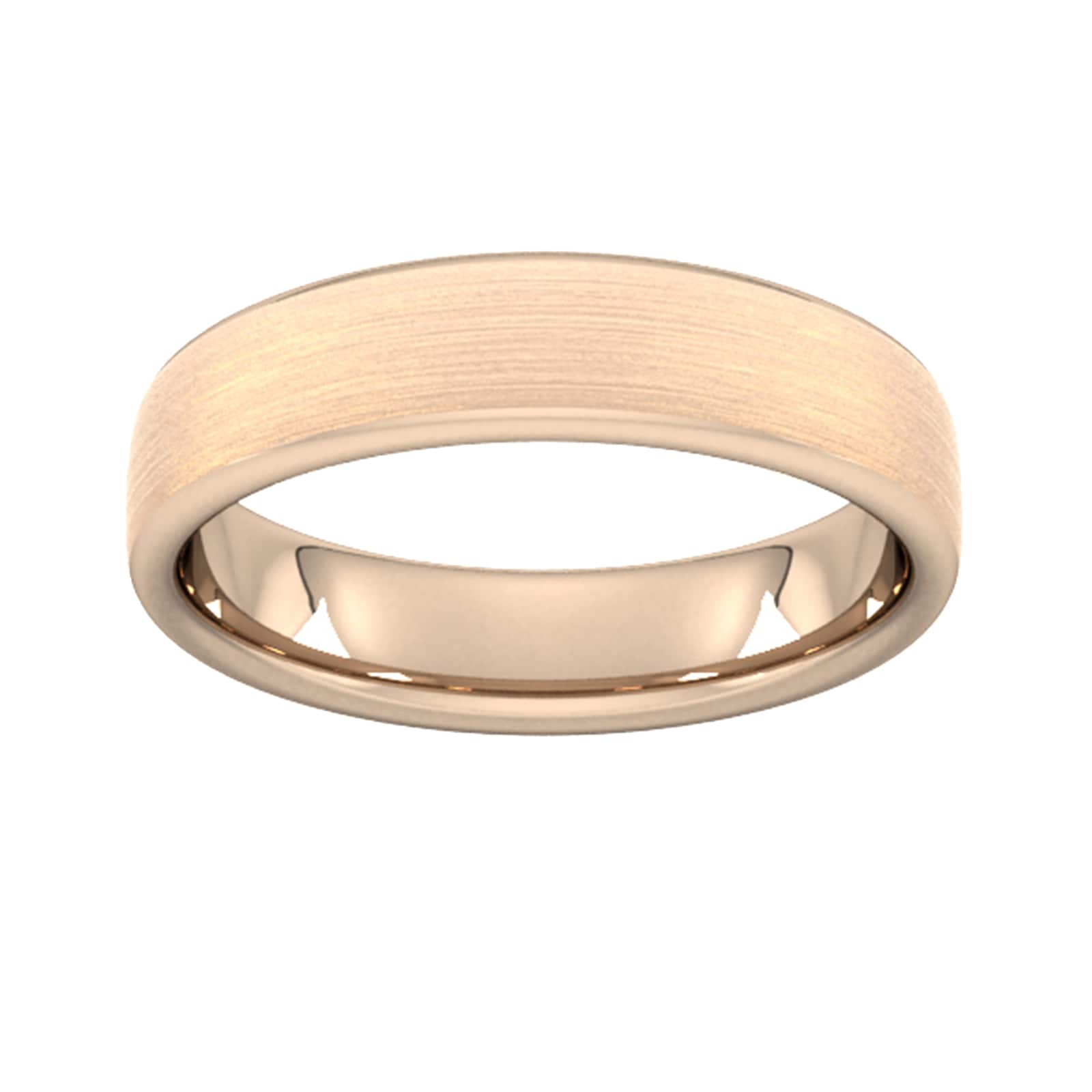 Goldsmiths 5mm Slight Court Heavy Matt Finished Wedding Ring In 9 Carat Rose Gold