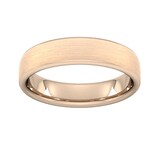 Goldsmiths 5mm Slight Court Heavy Matt Finished Wedding Ring In 9 Carat Rose Gold
