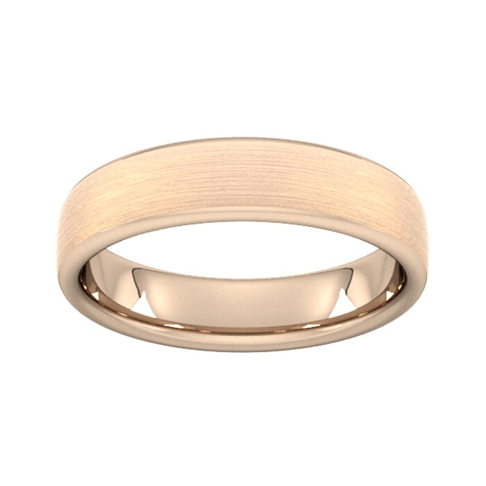 Goldsmiths 5mm Slight Court Extra Heavy Matt Finished Wedding Ring In 9 Carat Rose Gold - Ring Size Q