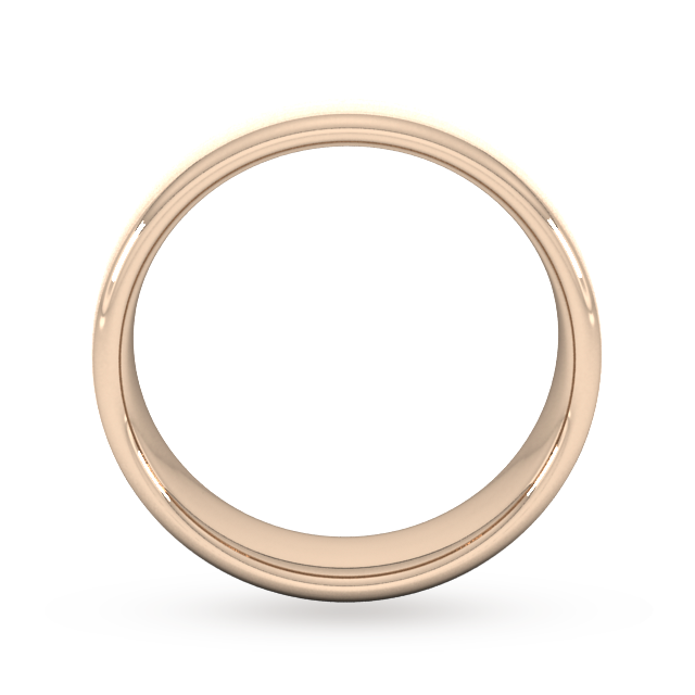 Goldsmiths 6mm Slight Court Extra Heavy Matt Finished Wedding Ring In 9 Carat Rose Gold - Ring Size R