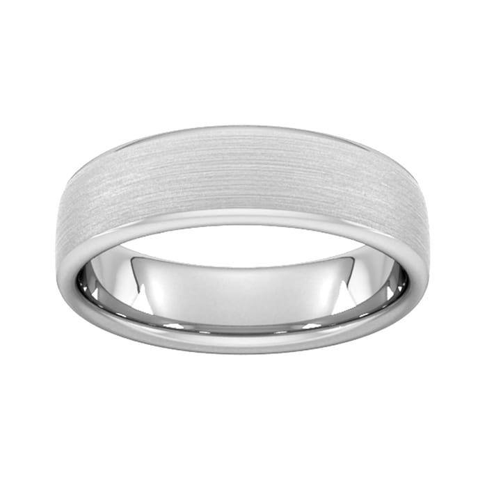 Goldsmiths 6mm Slight Court Standard Matt Finished Wedding Ring In 18 Carat White Gold - Ring Size Q