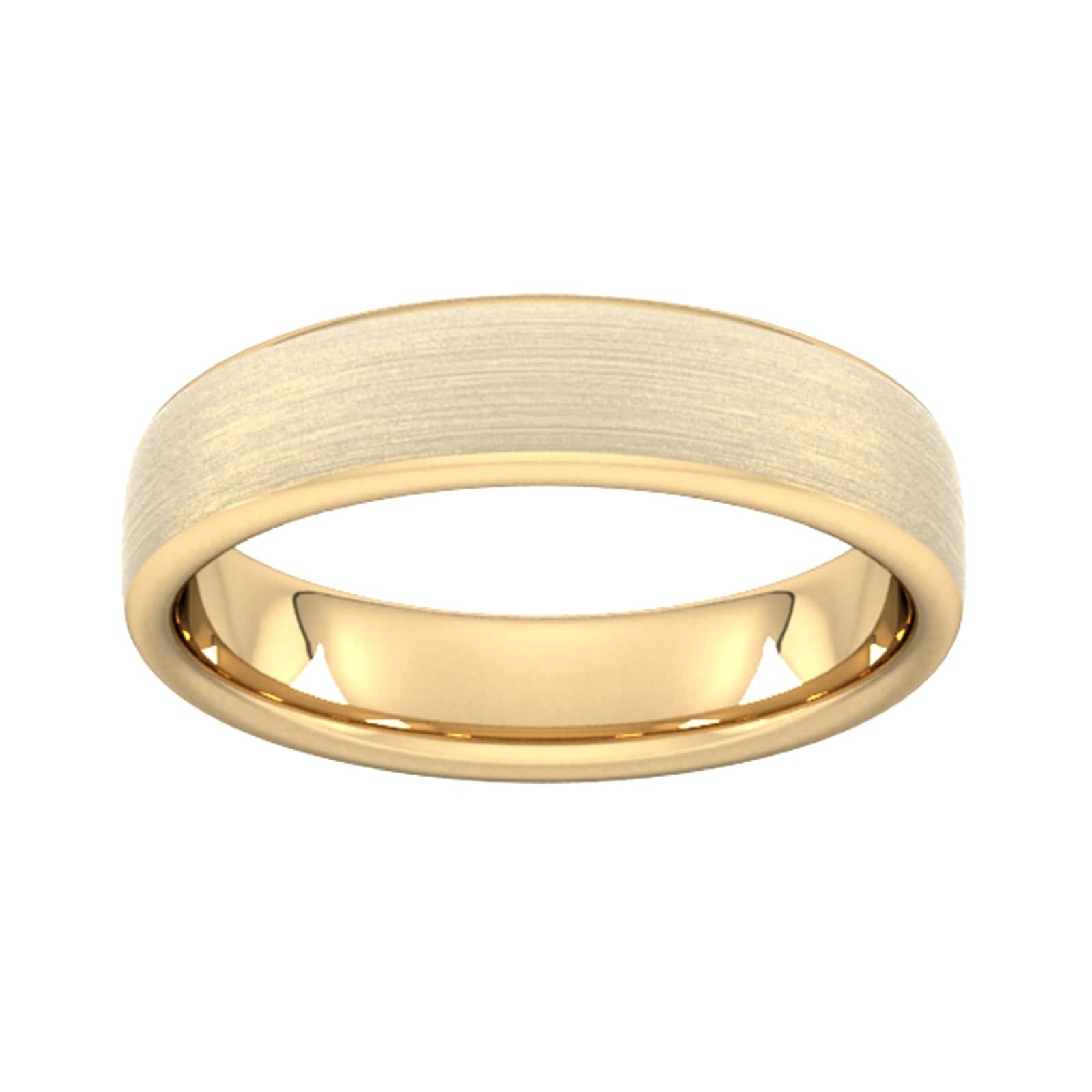 Goldsmiths 5mm Slight Court Extra Heavy Matt Finished Wedding Ring In 18 Carat Yellow Gold - Ring Size P Goldsmiths 5mm Slight Court Extra Heavy Matt Finished Wedding Ring In 18 Carat Yellow Gold - Ring Size P