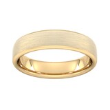 Goldsmiths 5mm Slight Court Extra Heavy Matt Finished Wedding Ring In 18 Carat Yellow Gold - Ring Size P