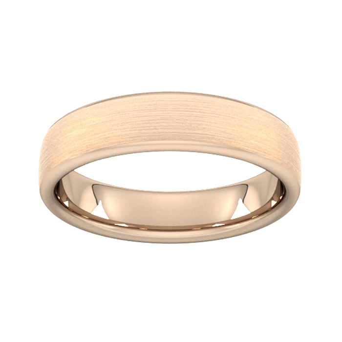 Goldsmiths 5mm Slight Court Extra Heavy Matt Finished Wedding Ring In 18 Carat Rose Gold
