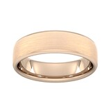 Goldsmiths 6mm Slight Court Extra Heavy Matt Finished Wedding Ring In 18 Carat Rose Gold - Ring Size J