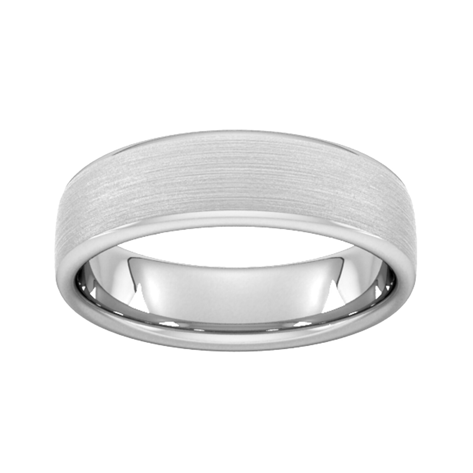 6mm Slight Court Extra Heavy Matt Finished Wedding Ring In Platinum - Ring Size U