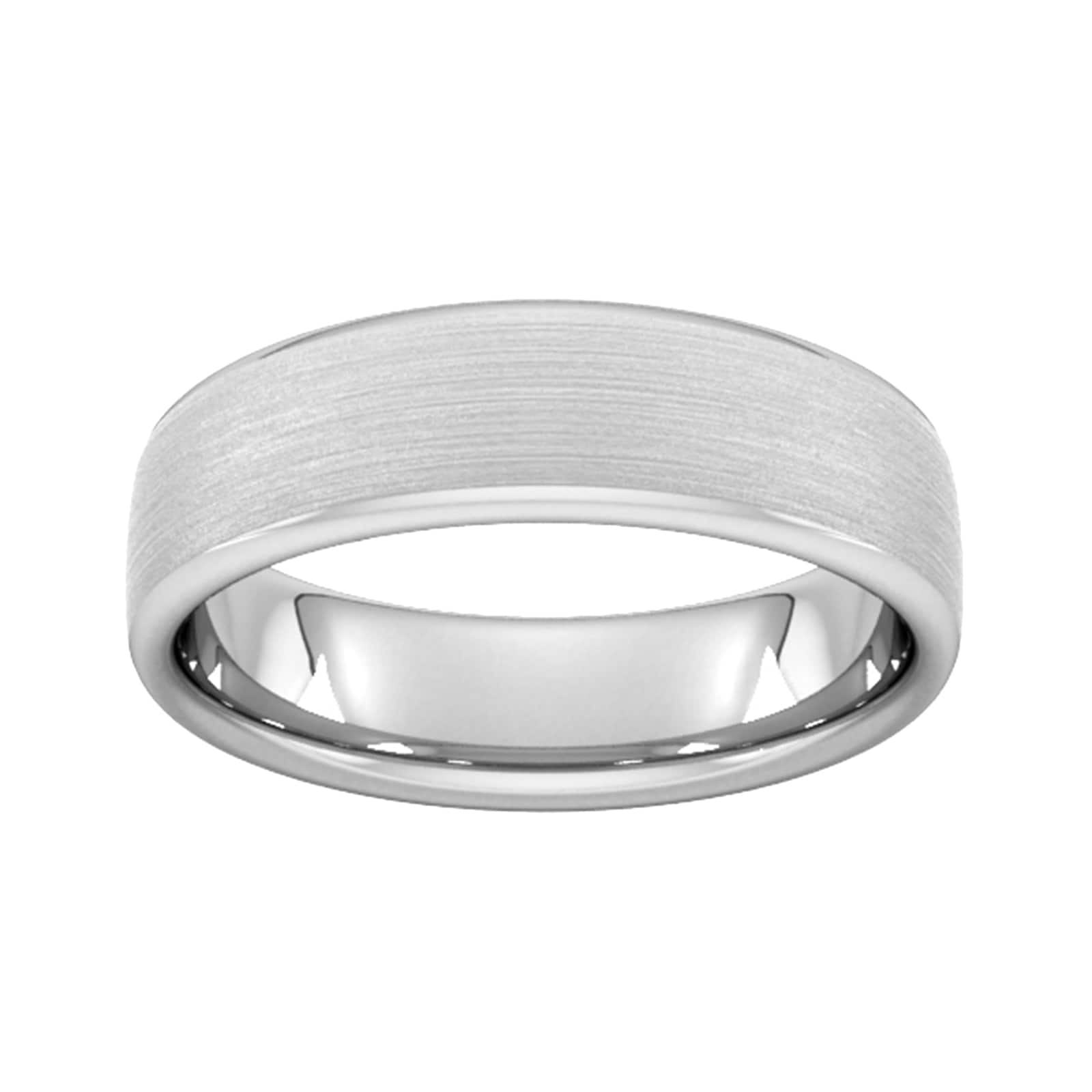 6mm Slight Court Extra Heavy Matt Finished Wedding Ring In Platinum - Ring Size Q