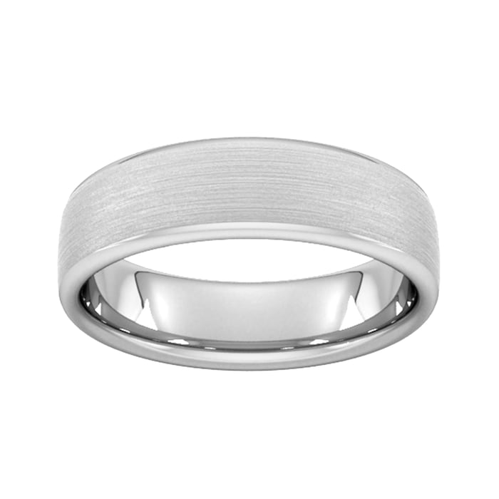 Goldsmiths 6mm Slight Court Extra Heavy Matt Finished Wedding Ring In Platinum