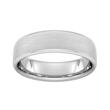 Goldsmiths 6mm Slight Court Extra Heavy Matt Finished Wedding Ring In Platinum