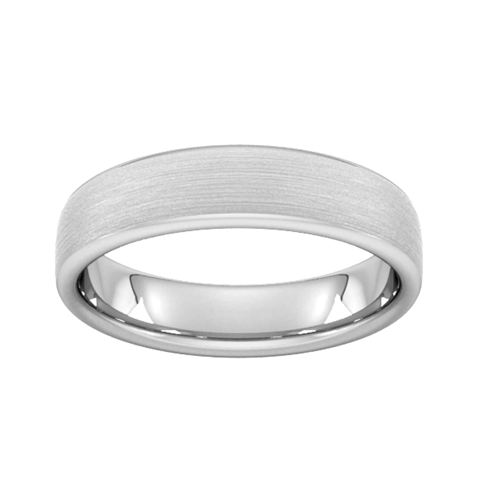 5mm Slight Court Extra Heavy Matt Finished Wedding Ring In 950 Palladium - Ring Size U