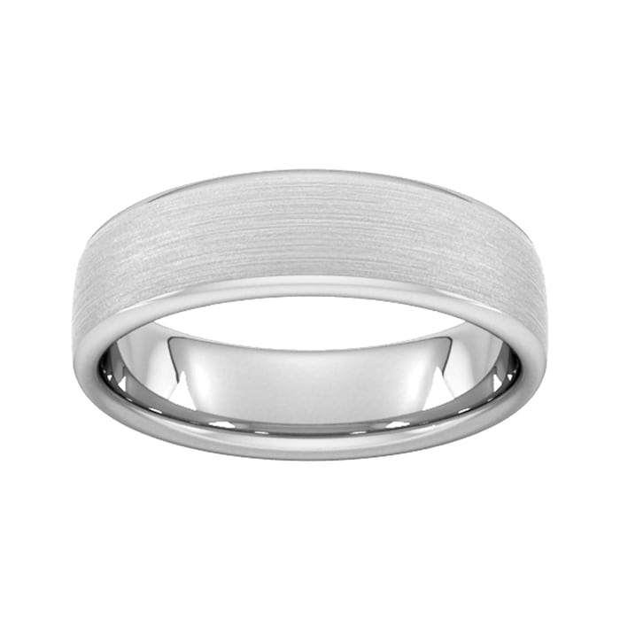 Goldsmiths 6mm Slight Court Extra Heavy Matt Finished Wedding Ring In 950  Palladium