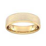 Goldsmiths 6mm Flat Court Heavy Matt Finished Wedding Ring In 18 Carat Yellow Gold