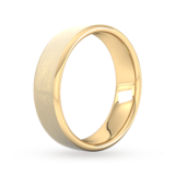 Goldsmiths 6mm Flat Court Heavy Matt Finished Wedding Ring In 18 Carat Yellow Gold