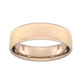 Goldsmiths 6mm Flat Court Heavy Matt Finished Wedding Ring In 18 Carat Rose Gold - Ring Size R