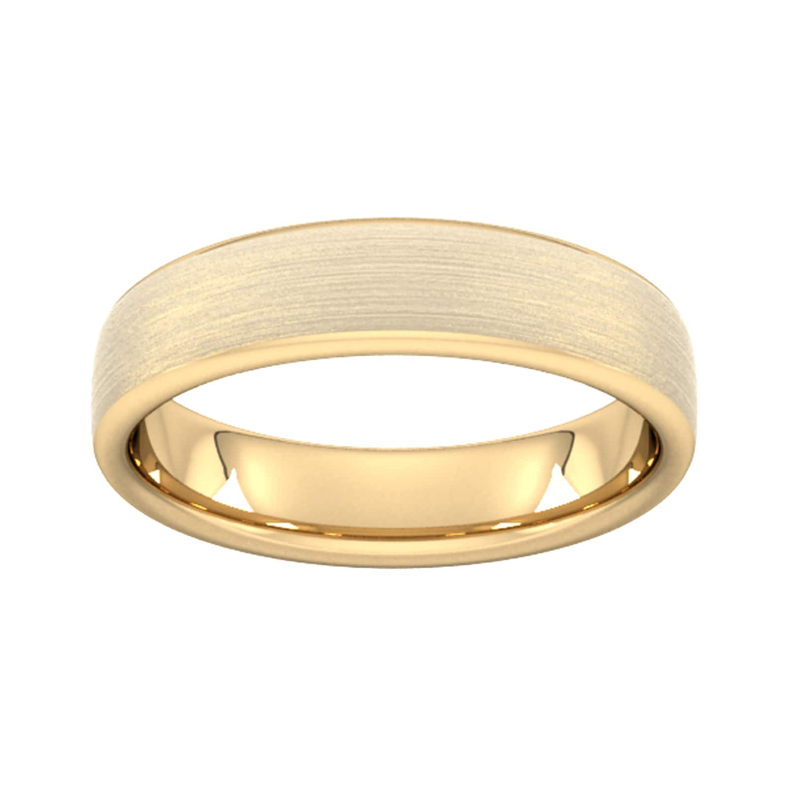 5mm Traditional Court Standard Matt Finished Wedding Ring In 9 Carat Yellow Gold - Ring Size R