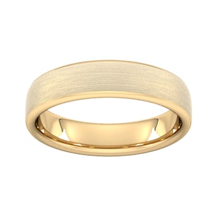 Goldsmiths 5mm Traditional Court Standard Matt Finished Wedding Ring In 9 Carat Yellow Gold