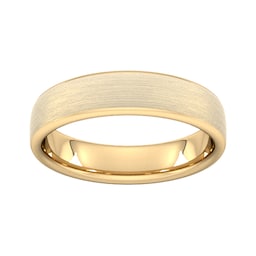 08300756200 - 5mm Traditional Court Standard Matt Finished Wedding Ring In 9 Carat Yellow Gold - Ring Size T