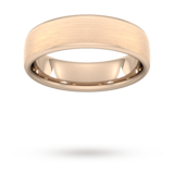 Goldsmiths 6mm Traditional Court Heavy Matt Finished Wedding Ring In 9 Carat Rose Gold - Ring Size P