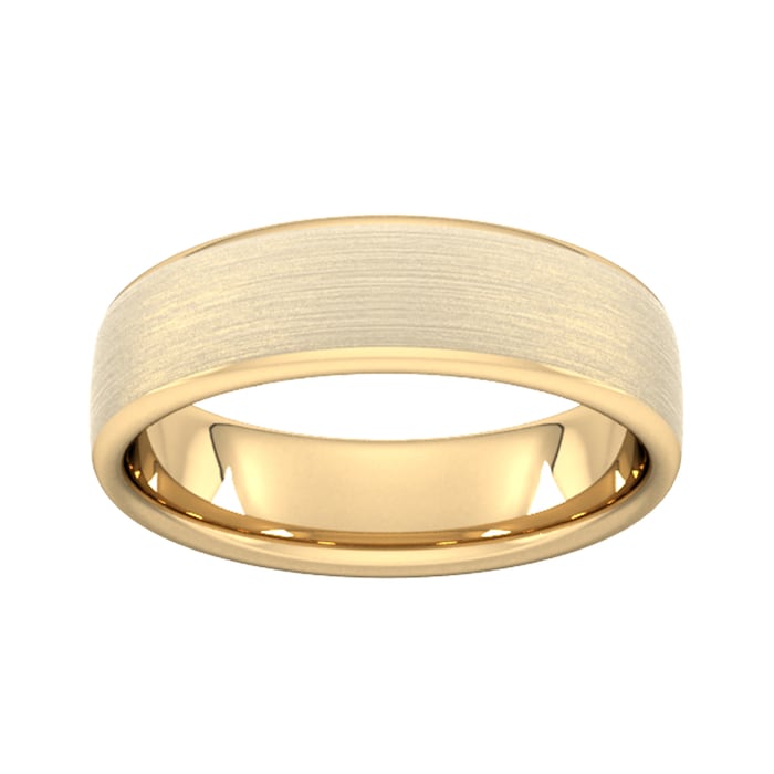 Goldsmiths 6mm Traditional Court Standard Matt Finished Wedding Ring In 18 Carat Yellow Gold - Ring Size S