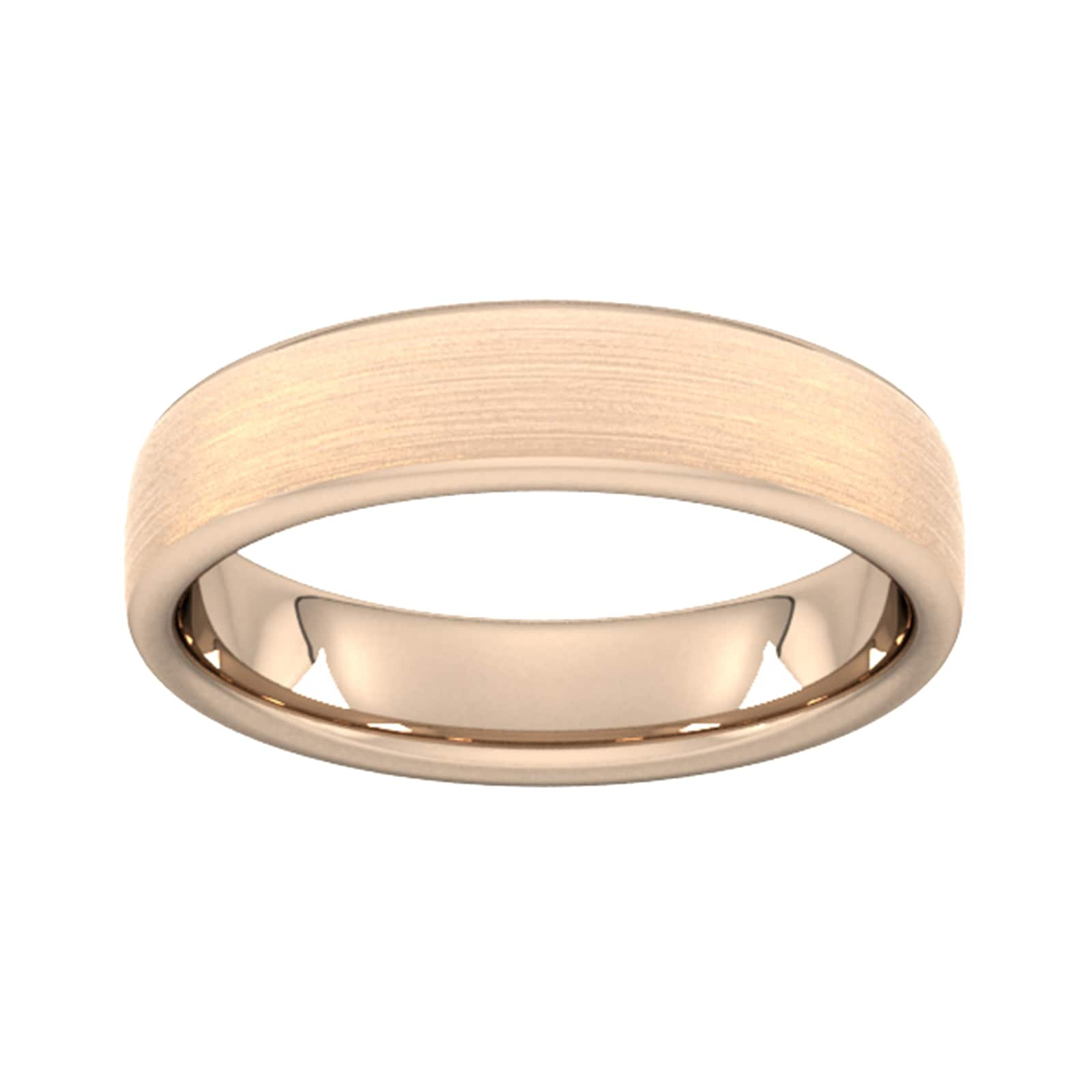 5mm Traditional Court Heavy Matt Finished Wedding Ring In 18 Carat Rose Gold - Ring Size S