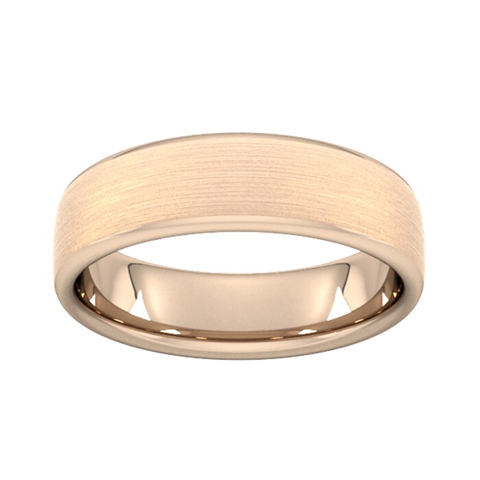 Goldsmiths 6mm Traditional Court Heavy Matt Finished Wedding Ring In 18 Carat Rose Gold - Ring Size Q