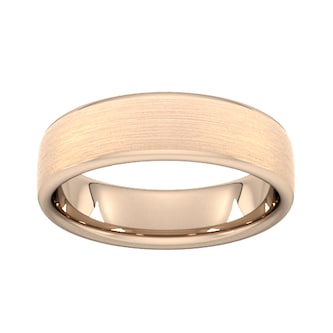 Goldsmiths 6mm Traditional Court Heavy Matt Finished Wedding Ring In 18 Carat Rose Gold Goldsmiths 6mm Traditional Court Heavy Matt Finished Wedding Ring In 18 Carat Rose Gold