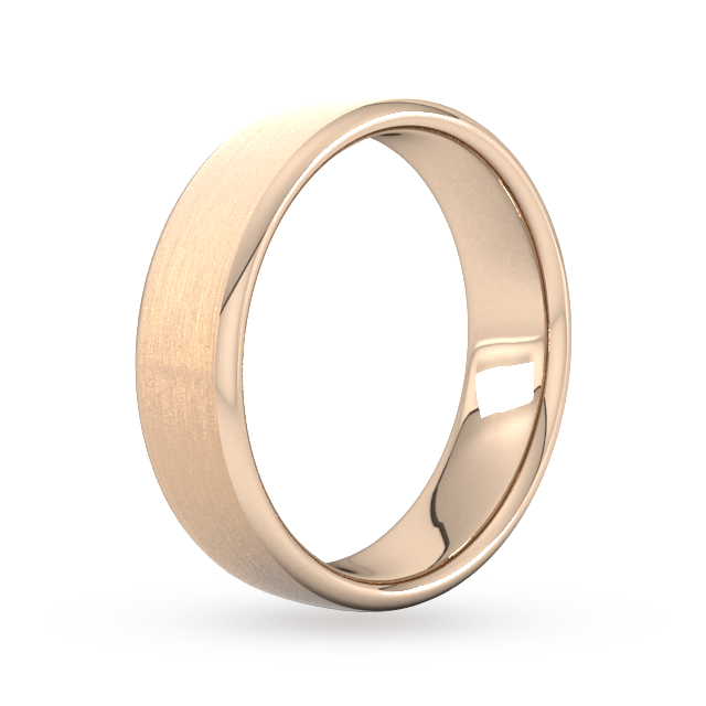 Goldsmiths 6mm Traditional Court Heavy Matt Finished Wedding Ring In 18 Carat Rose Gold - Ring Size N