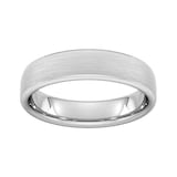 Goldsmiths 5mm Traditional Court Heavy Matt Finished Wedding Ring In Platinum - Ring Size Q