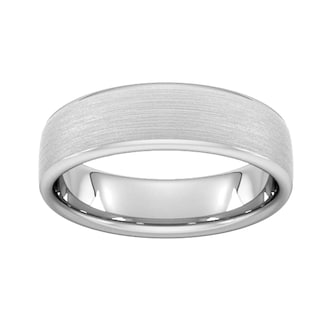 Goldsmiths 6mm Traditional Court Heavy Matt Finished Wedding Ring In Platinum