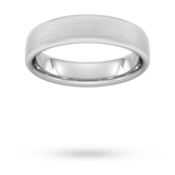 Goldsmiths 5mm D Shape Heavy Matt Finished Wedding Ring In 9 Carat White Gold - Ring Size Q