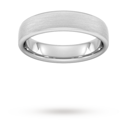08300786 - 5mm D Shape Heavy Matt Finished Wedding Ring In 9 Carat White Gold