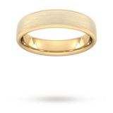 Goldsmiths 5mm D Shape Standard Matt Finished Wedding Ring In 9 Carat Yellow Gold - Ring Size Q