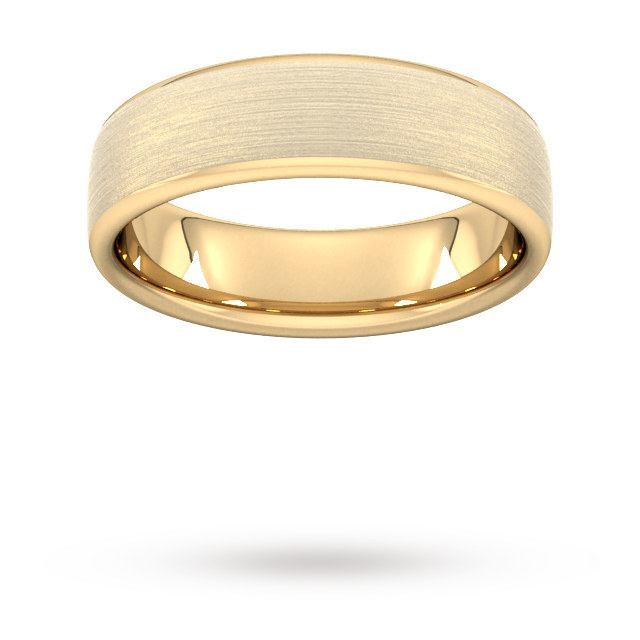 6mm D Shape Standard Matt Finished Wedding Ring In 9 Carat Yellow Gold - Ring Size U
